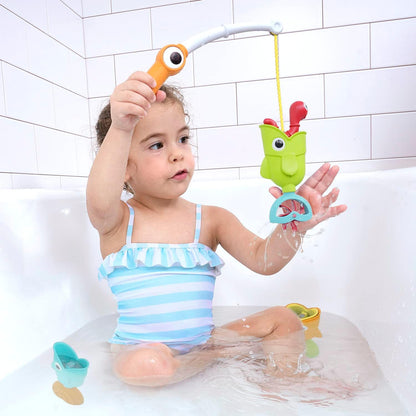 Yookidoo Toddler Baby Bath Magnetic Fishing Game Toy with Water Effects (Ages 2+) Includes 3 Moving