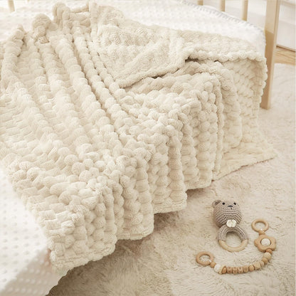 HOMRITAR Baby Blanket for Boys Girls 3D Flannel Fleece Fluffy Blankets for Baby Soft Plush