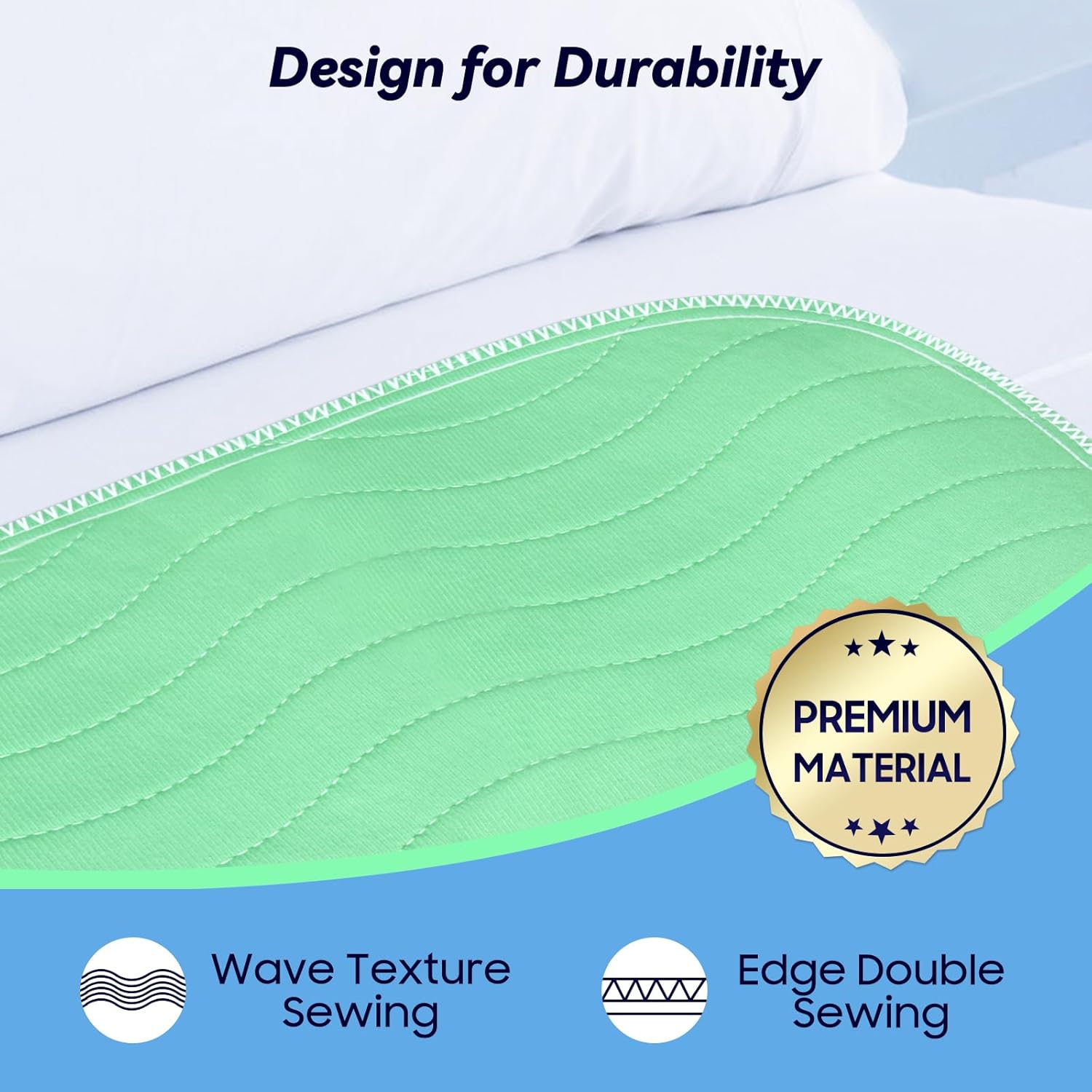 4 Pack 24” x 24” Extra Heavy Absorbency Washable Underpads, Waterproof Nursing Pads Incontinence