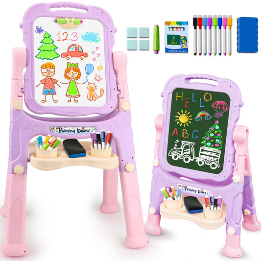 Toddlers Art Easel KidMagnetic White Board Chalk Board Toys 3 4 5 Year Girl Birthday Gifts