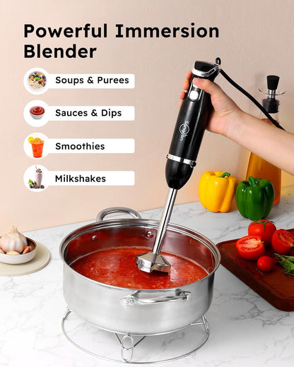 Sangcon Immersion Blender Handheld, 3-in-1 Hand Blender Electric, 400W Handheld Blender, Stainless