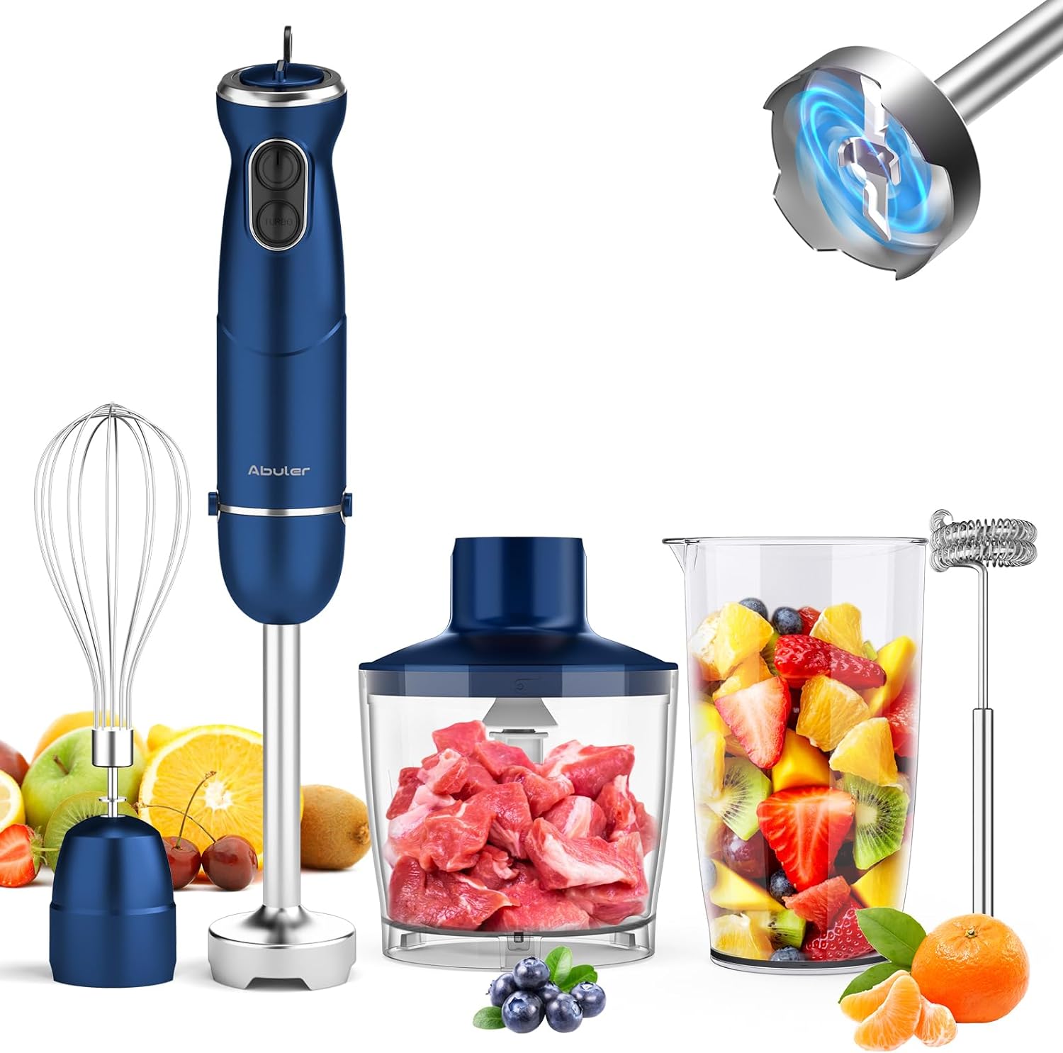 Immersion Blender Handheld 5 in 1 Hand Blender, 1000W Hand Mixer Stick, BPA-Free 12 Speed Handheld