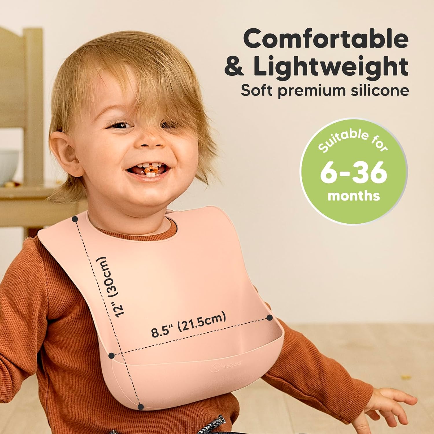 KeaBabies 2-Pack Silicone Baby Bibs for Eating - Sturdy Food-Grade Silicone Bibs for Babies Girl