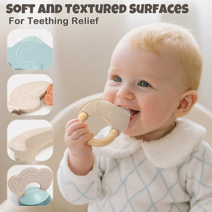 Baby Rattles & Teethers Set – Baby Toys 0-6 Months, Teething Toys 3-6 Months, Sensory Toys with
