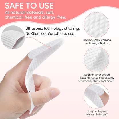 EASICUTI 40Pcs Baby Finger Toothbrush, Dry Wipes Baby Toothbrush, Baby Tongue Cleaner, Newborn