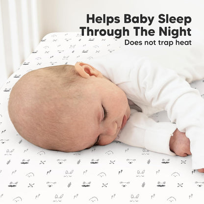 KeaBabies 2-Pack Organic Crib Sheets for Boys, Girls - 52x28 Fitted Crib Mattress Sheet Neutral