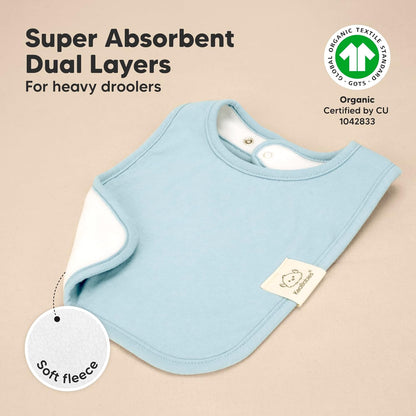 KeaBabies 8-Pack Organic Baby Bibs for Boys, Girls - Super Absorbent Cotton Drool Bibs for Baby Girl & Boy, Teething Toddler, Drooling Newborn, Ultra Soft & Machine Washable (Dawn)