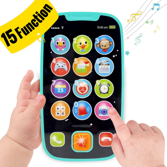 Toys for 1 Year Old Boy, 15 Functions Phone Baby Toys 6-12 Months, Baby Cell Phone 12-18 Months