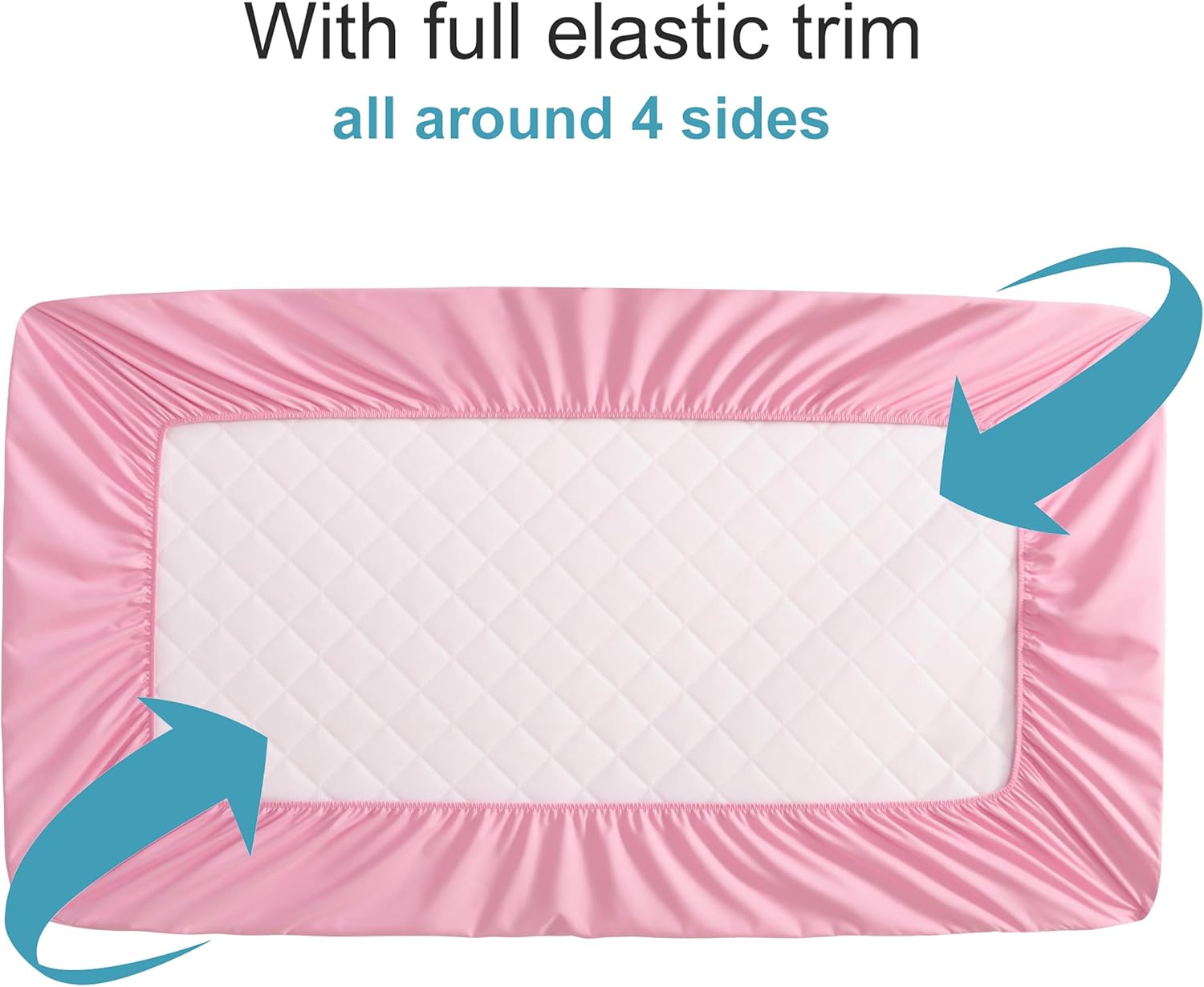 NTBAY 2 Pack Waterproof Mini Crib Mattress Protector, Quilted 24"x38" Fitted Mattress Cover