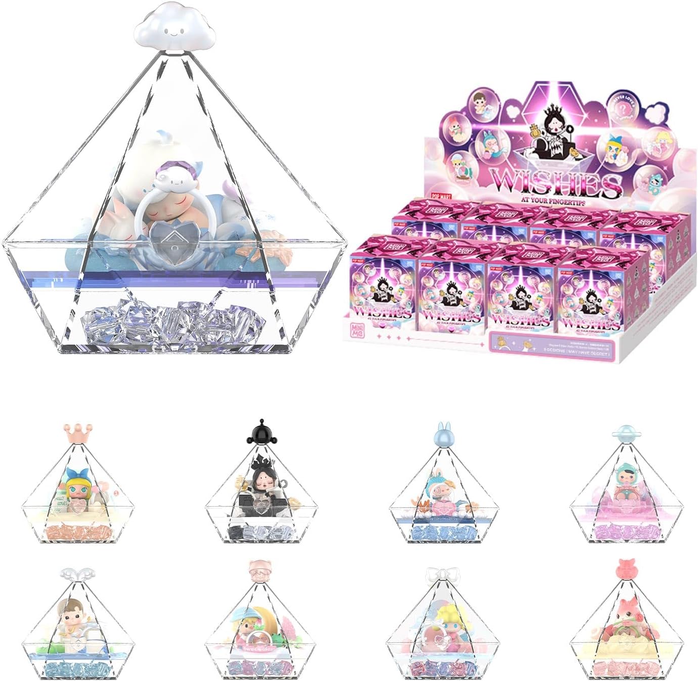 POP MART Crybaby Wishes at Your Fingertips Series Scene Set Blind Box Figures, Random Design Mystery Toys for Modern Home Decorations Indoor, Collectible Toy Set for Desk Accessoriesx, Whole Set