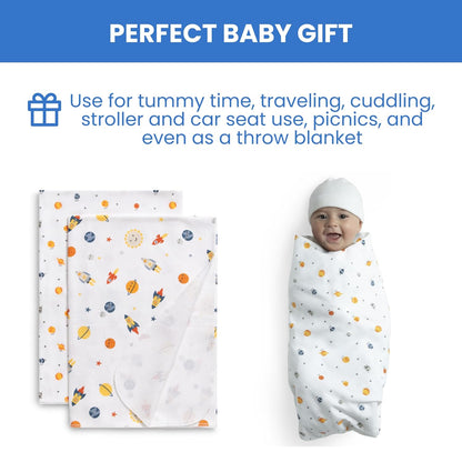 Delta Children 100% Cotton Flannel Baby Receiving Blankets for Girls and Boys – 30x30 Inches (Pack