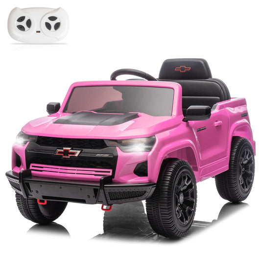 Winado 12V Licensed Chevrolet Colorado Electric Ride on Car for Kids, Pink