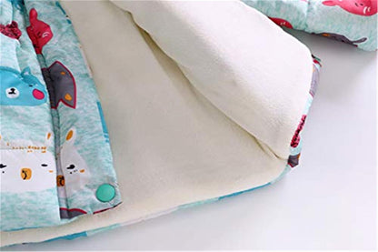 Miss Bei Girl's Winter Coat Jacket Hooded Kids Toddler Flower Print Parka Outwear Warm Cotton Puffer Hooded Jacket