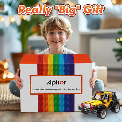 Robot R Smart Robot Building Kit with Storage Box, 4-in-1 Programmable App Remote Control Off Roader Car Toy, Authentic and Functional Design, Coding Gifts for 6 7 8 9 10 11 12 Years Old Kids