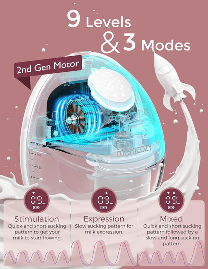 Momcozy Breast Pump Hands Free Mobile Style | M6, Wearable Breastfeeding Pump Ideal Rhythm for More