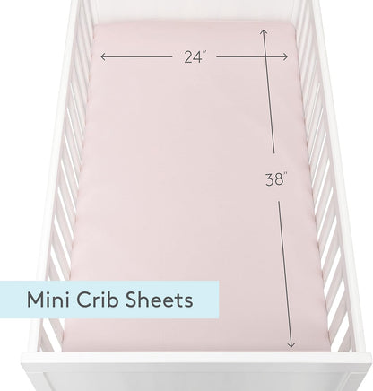 Newton Baby Mini Crib Fitted Sheets (2-Pack) | Organic Muslin Cotton, Ultra Breathable & Soft Baby