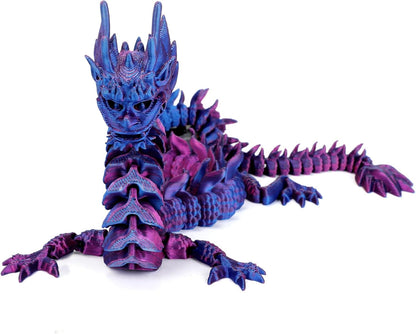 putyhet 18" 3D Printed Dragon, Standing Articulated Dragon, Crystal Dragon Fidget Toy Surprise, Home Office Decor Executive Desk Toy (A)