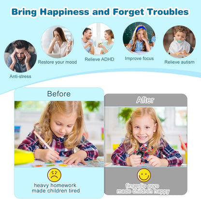 Zhanmai Transformable Fidget Spinners Fidget Toys for Kids and Adults Stress Relief Sensory Toys Transformable Chain Robot Fingertip Gyros for ADHD Autism for Kids Gifts(48 Pack)
