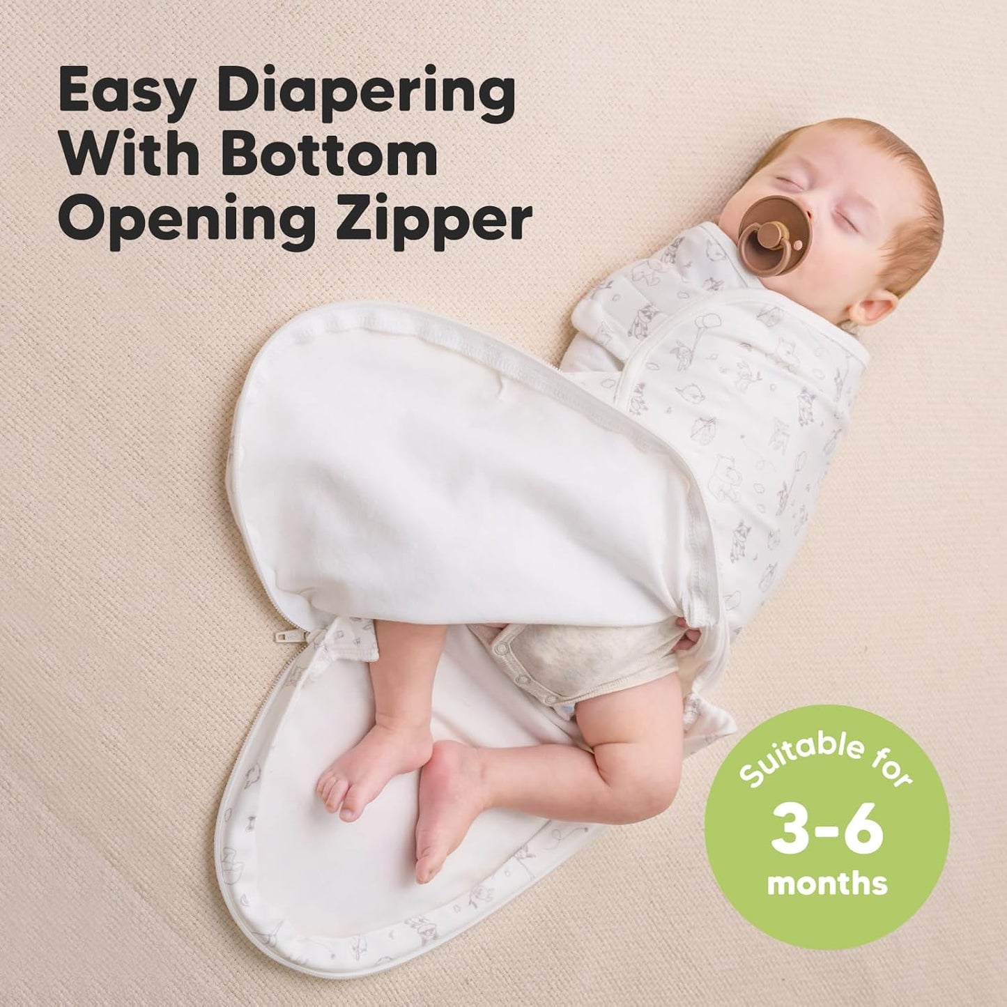 Baby Swaddle Sleep Sacks with Zipper - 3-Pack Swaddles for Newborns 3-6 Months, Infant, Baby Girls