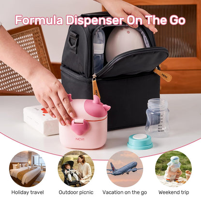 NCVI Baby Formula Dispenser On The Go, Formula Container To Go, Formula Holder for Travel, Outdoor