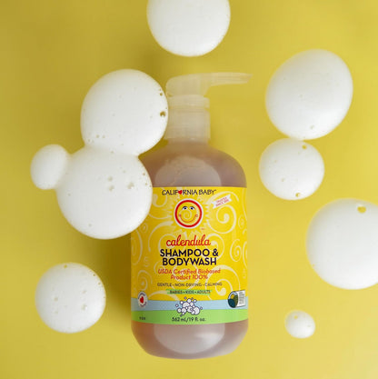 California Baby Calendula Shampoo and Body Wash | 100% Plant-Based | Allergy Friendly | Soothing