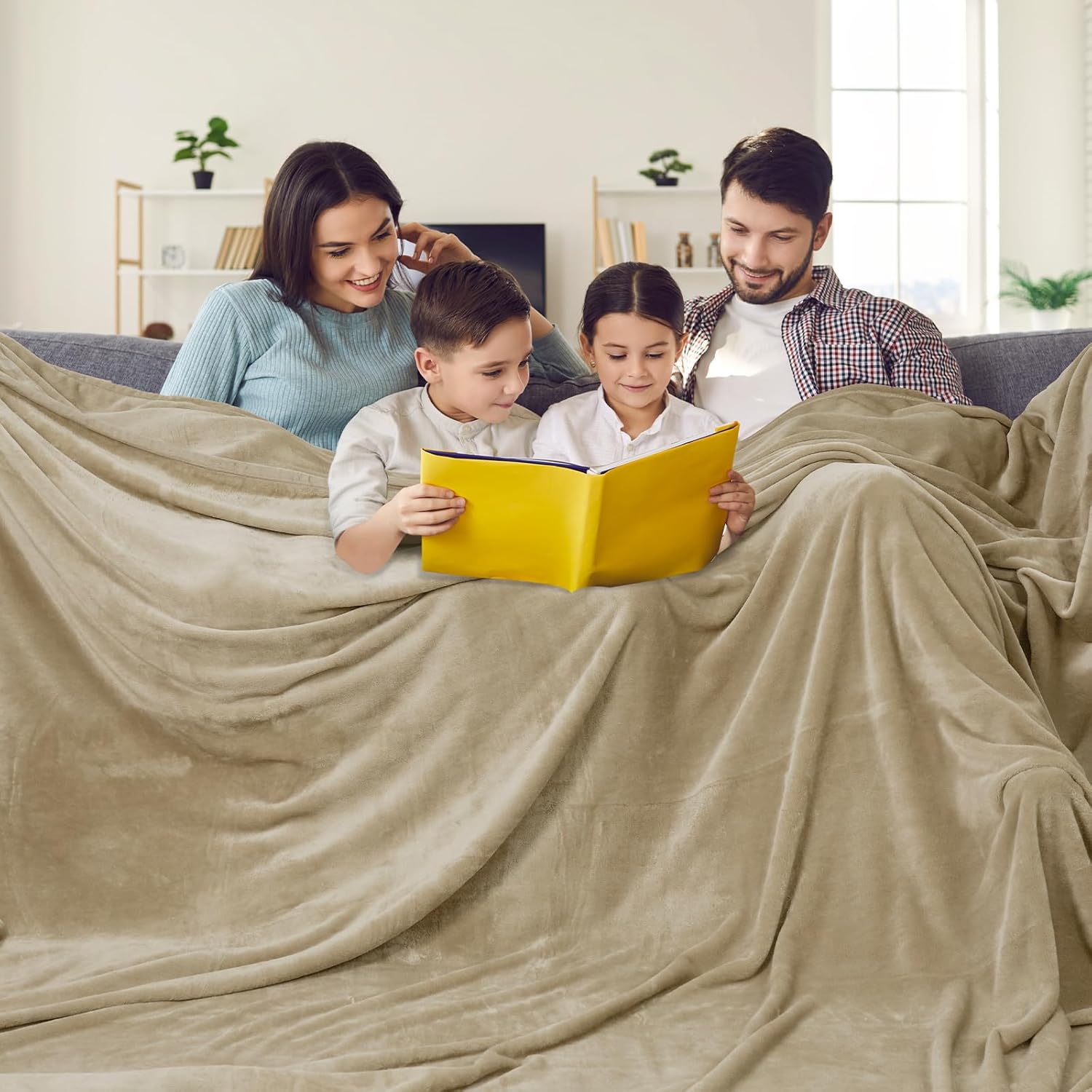 PHF Oversized King Fleece Blanket 120"x120", No Shed No Pilling Big Soft Blanket, Extra Large 10'x