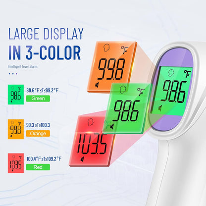 No-Touch Thermometer for Adults and Kids, Digital Thermometer with Fever Alarm, Fast Accurate