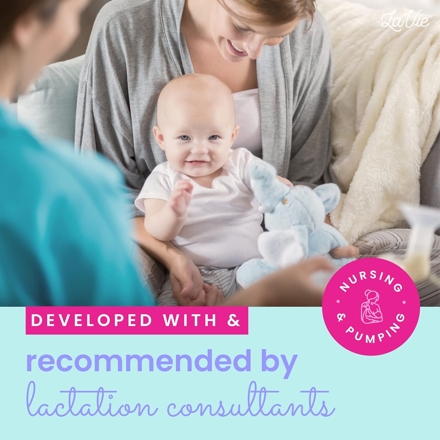 LaVie Warming Lactation Massager 3-in-1 Adjustable Heat + Vibration for Breastfeeding, Nursing