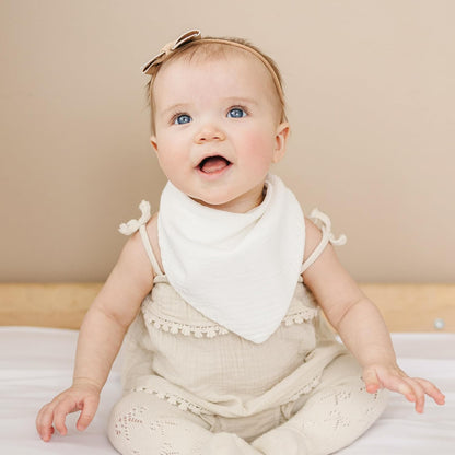 Konssy Muslin Baby Bibs 10 Pack Baby Bandana Drool Bibs 100% Cotton for Unisex Boys and Girls, Soft Absorbent Set for Teething and Drooling