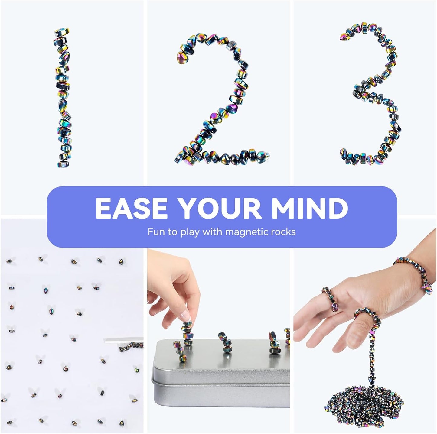 Magnetic Balls Fidget Toys Adults 600 PCS Mini Magnetic with Four Big Magnetic Putty Desk Toys,Fidget Toys for Adults, Office Desk Toys（Colorfully）