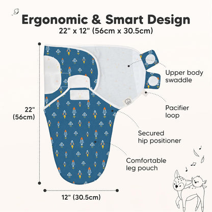 3-Pack Organic Baby Swaddle Sleep Sacks - Swaddles for Newborns, Infant 0-3 Months, Baby Girls, Boys, Soft & Snug Newborn Sleep Sack, Nursery Swaddling Blankets (Cosmo)