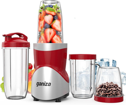 Ganiza Smoothie Blender, 900W Blenders for Shakes and Smoothies, 15-Piece Personal Blender and