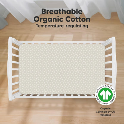 KeaBabies 2-Pack Organic Crib Sheets for Boys, Girls - 52x28 Fitted Crib Mattress Sheet Neutral