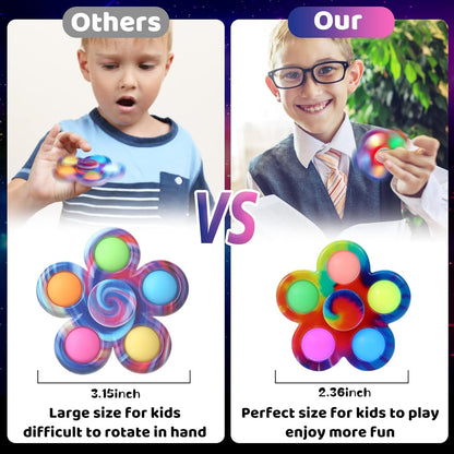SCIONE Easter Party Gifts for Kids LED Fidget Spinner Bulk 24Pcs, Light up Toys Party Favor for Kids 4-8-12 Goodie Bag Stuffers Classroom Prize Fidgets Packs, Glow in The Dark Toddler Sensory Toys