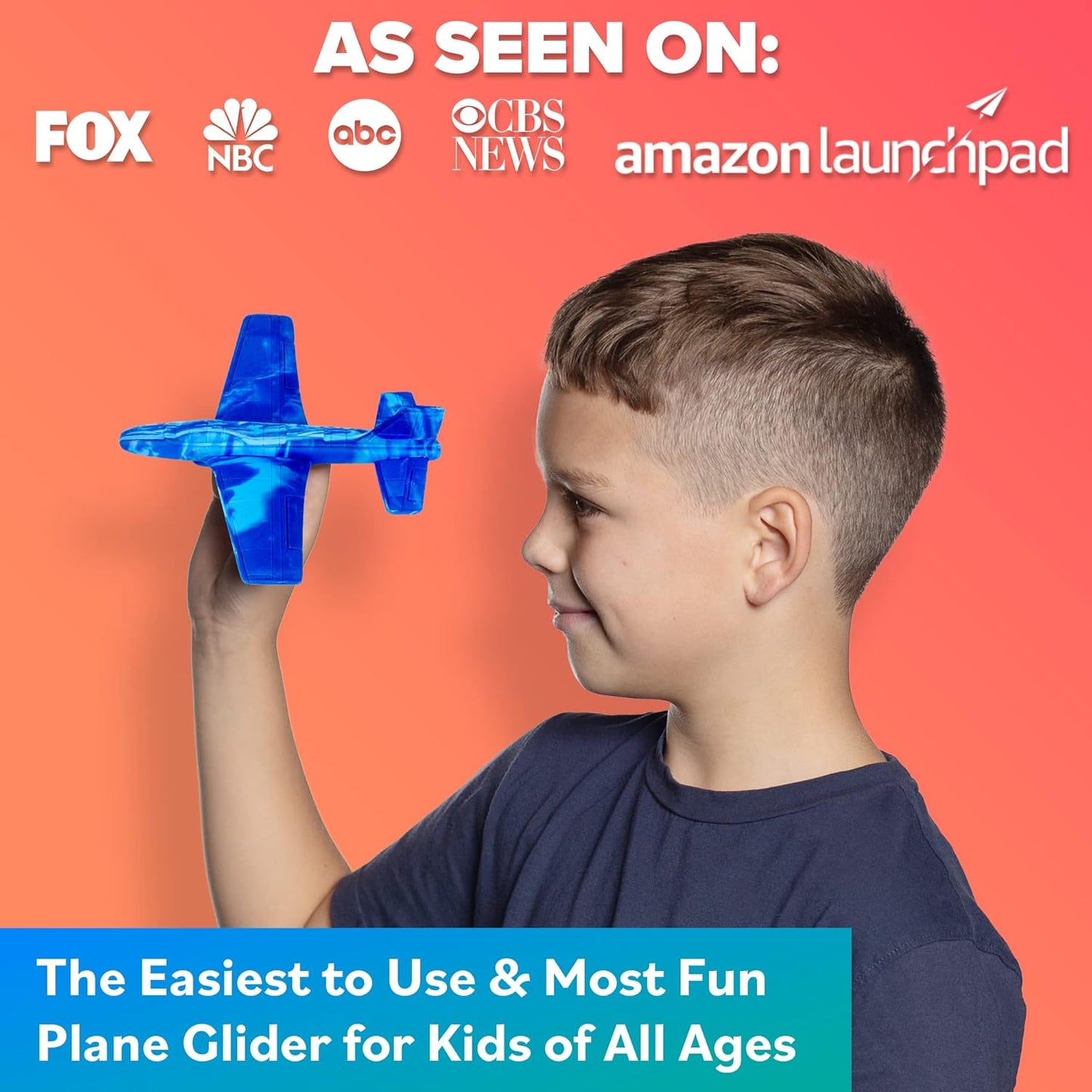 Airplane Toy Foam Airplanes for Kids: Best Pool Toys for Ages 3 4 5 6 7 8 9 10 11 & Up for Boys & Girls - Easy Throwing Air Planes - Toy Birthday Gifts for Boys - STEM Summer Yard Beach Games