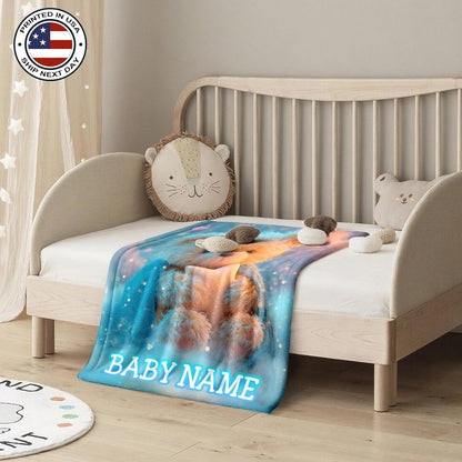 Ship Next Day, Personalized Baby Blanket – Printed in USA, Custom Baby Blanket for Boys & Girls