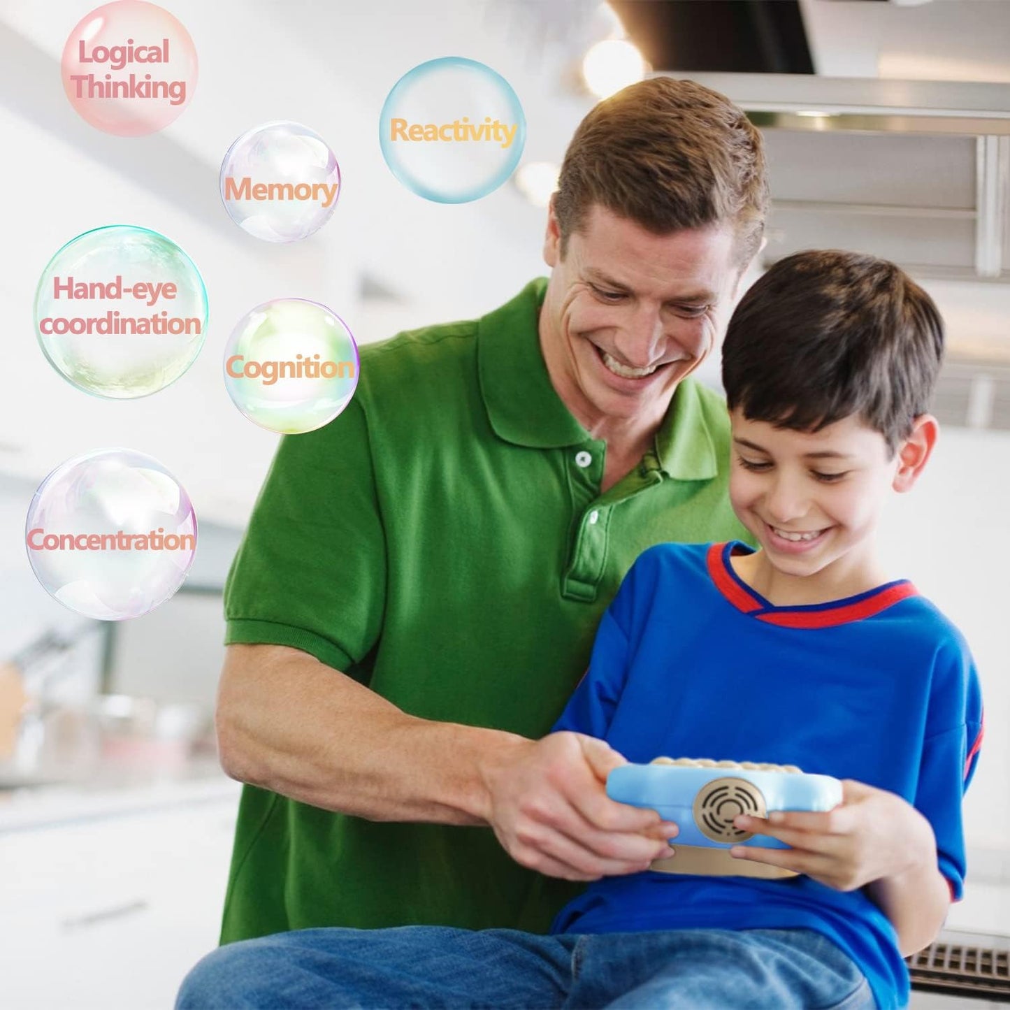 Pop The Target! Handheld Speed Pushing Game Machine: A Fun Multiplayer Game for Family. Fidget Game Toy for 6 7 8 9 10 11 12 Years Old Light Blue