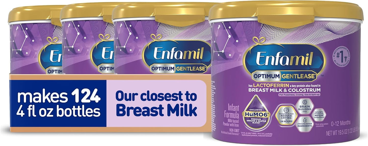 Enfamil Optimum Gentlease Baby Formula, Our Closest Formula to Breast Milk For Fussiness, Crying