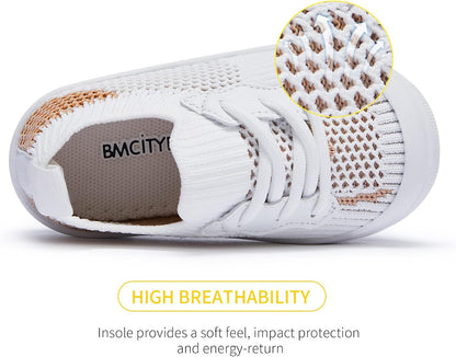 BMCiTYBM Baby Sneakers Girls Boys Lightweight Breathable Mesh First Walkers Shoes 6-24 Months