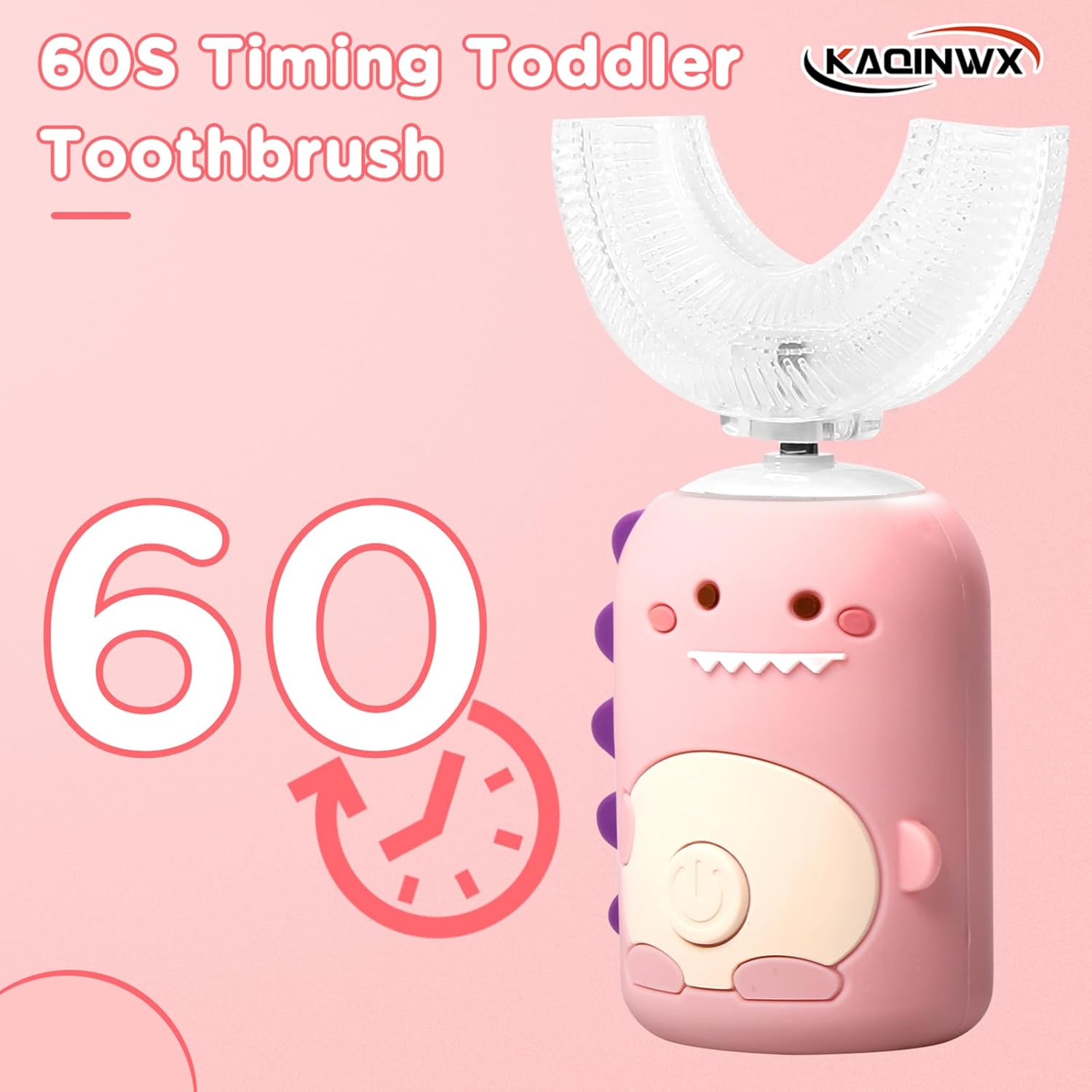 Kids U Shaped Electric Toothbrush for Age 2-12, Rechargeable Toddler Toothbrush with Smart Timer &