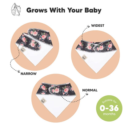 10-Pack Organic Baby Bandana Bibs for Girls - Super Absorbent Triangle Baby Bibs for Drooling and Teething Infant, 100% Cotton Extra Soft for Newborn, Infant 0-36 Months (Tea Party)