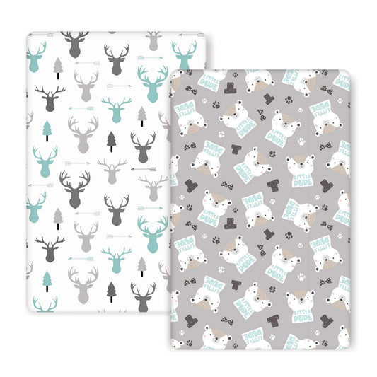 GRSSDER Stretchy Ultra Soft Jersey Knit Fitted Pack n Play Sheets 2 Pack, Playard Sheets for Baby