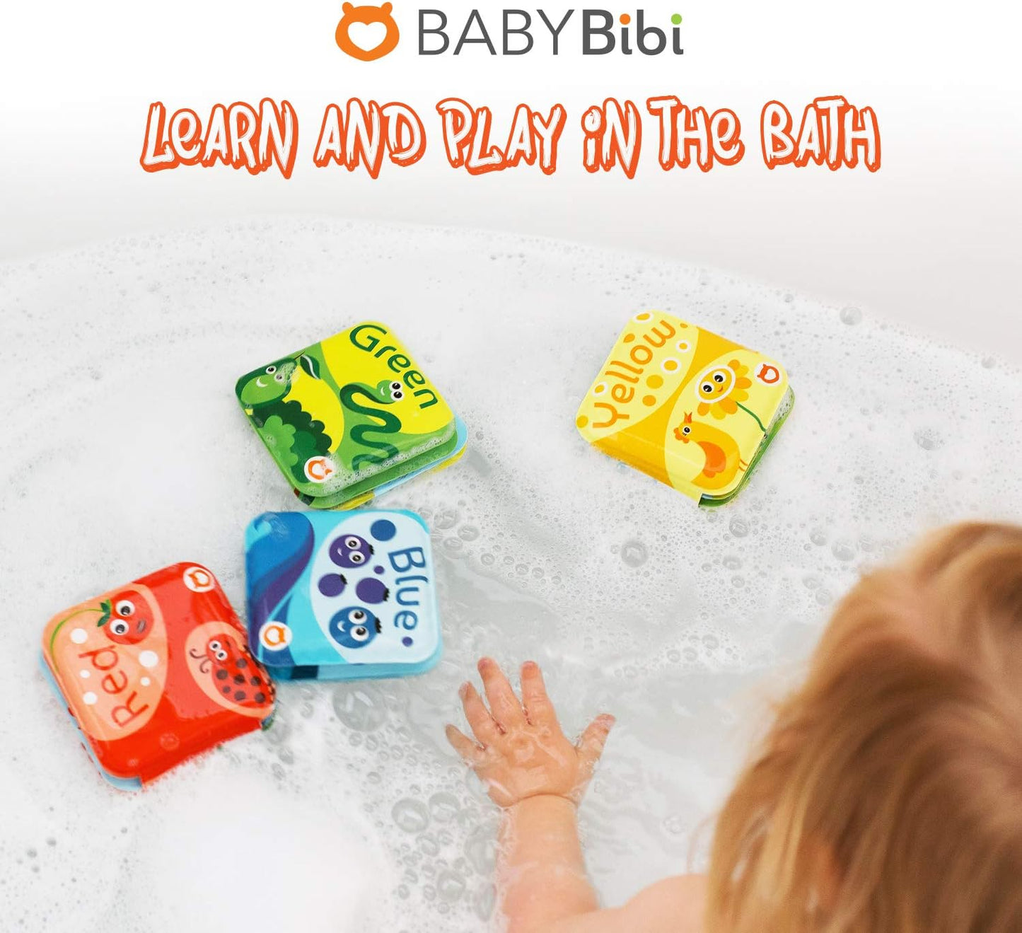 BabyBibi Floating Baby Bath Books for Baby. Kids Learning Bath Toys. Waterproof Bathtime Toys for