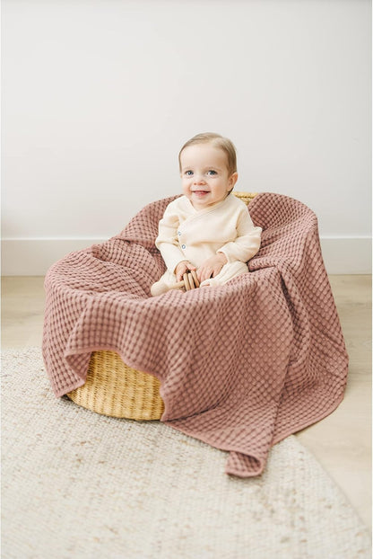Konssy Waffle Baby Blanket - Soft & Cozy Nursery Swaddle Blanket, Lightweight Toddler Throw for