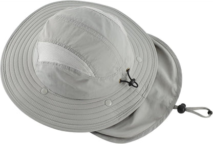 Home Prefer UPF 50+ Boys Sun Hat with Neck Flap Wide Brim Summer Beach Bucket Hat for Boys Girls Toddler Kids Safari Hat