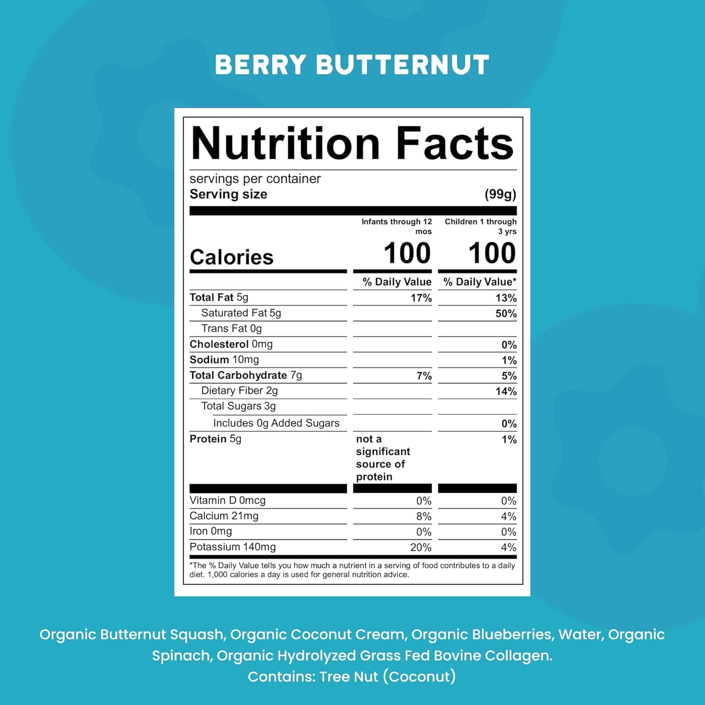 Serenity Kids 6+ Months Dairy-Free Smoothie Baby Food | USDA Organic | Grass Fed Collagen Protein |