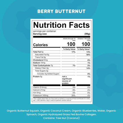 Serenity Kids 6+ Months Dairy-Free Smoothie Baby Food | USDA Organic | Grass Fed Collagen Protein |
