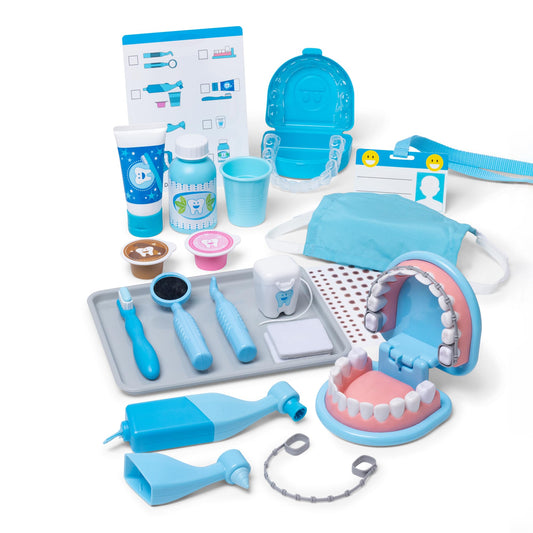 Melissa & Doug Super Smile Dentist Play Set, 25-Piece Dentist Kit with Oversized Teeth, Large Tools