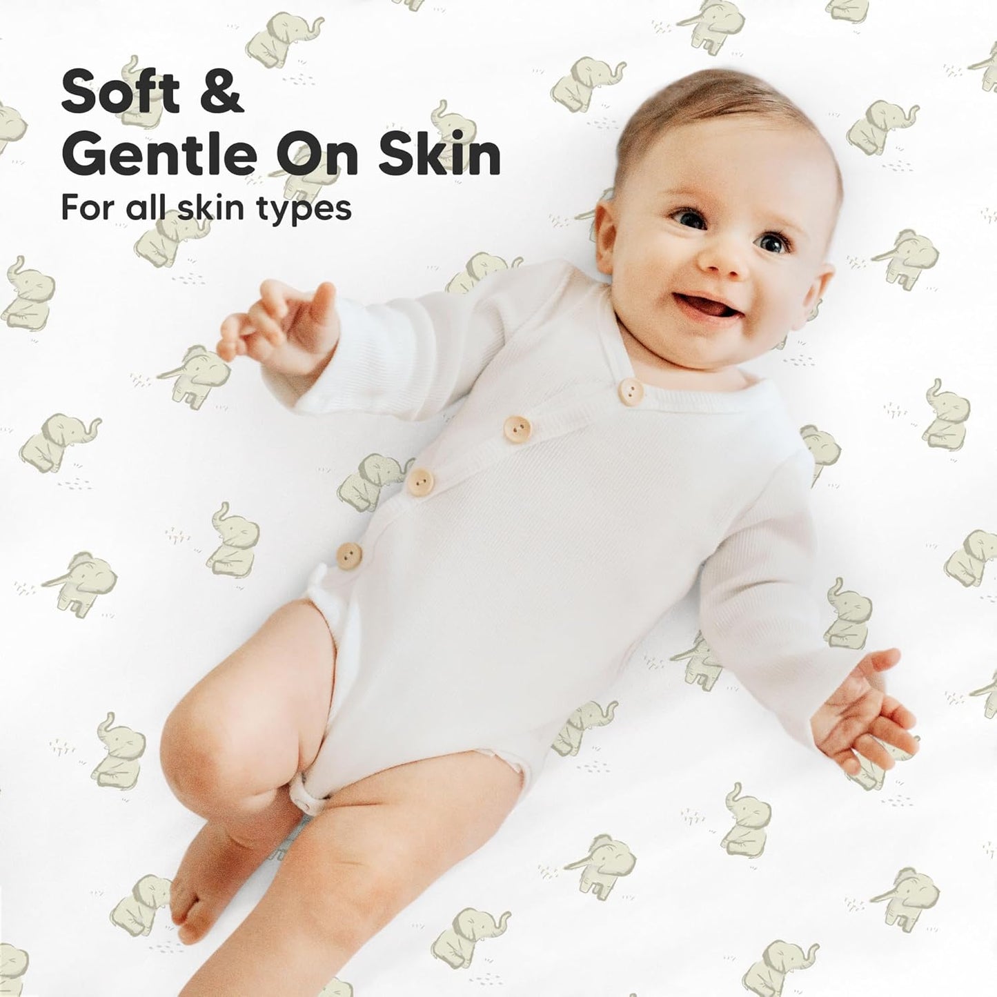 2-Pack Mini Crib Sheets Fitted - 38x26 Pack N Play Sheets for Pack and Play Mattress, Organic