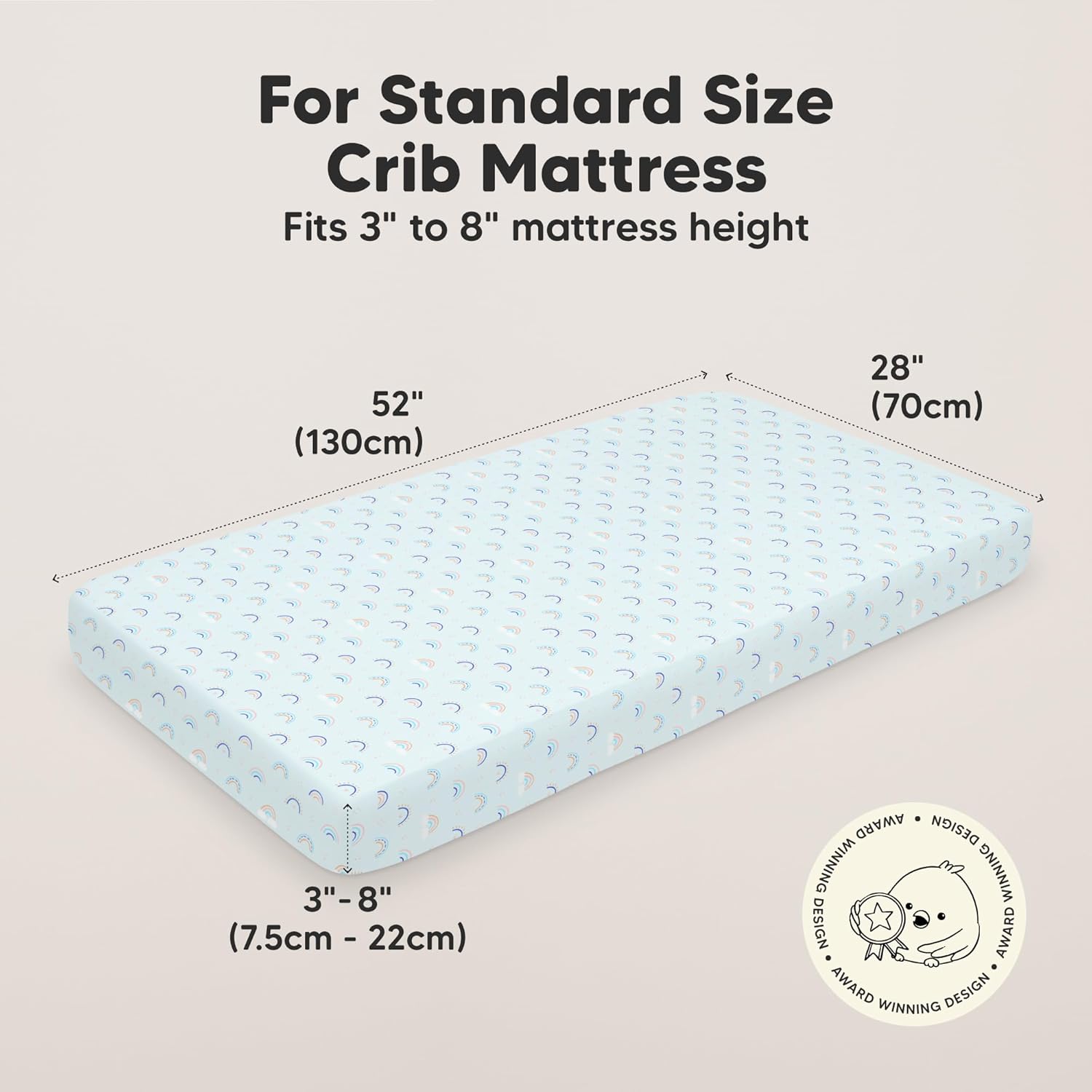 KeaBabies 2-Pack Organic Crib Sheets for Boys, Girls - 52x28 Fitted Crib Mattress Sheet Neutral